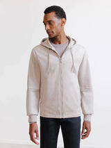 Blouson à capuche en suède beige - IZAC