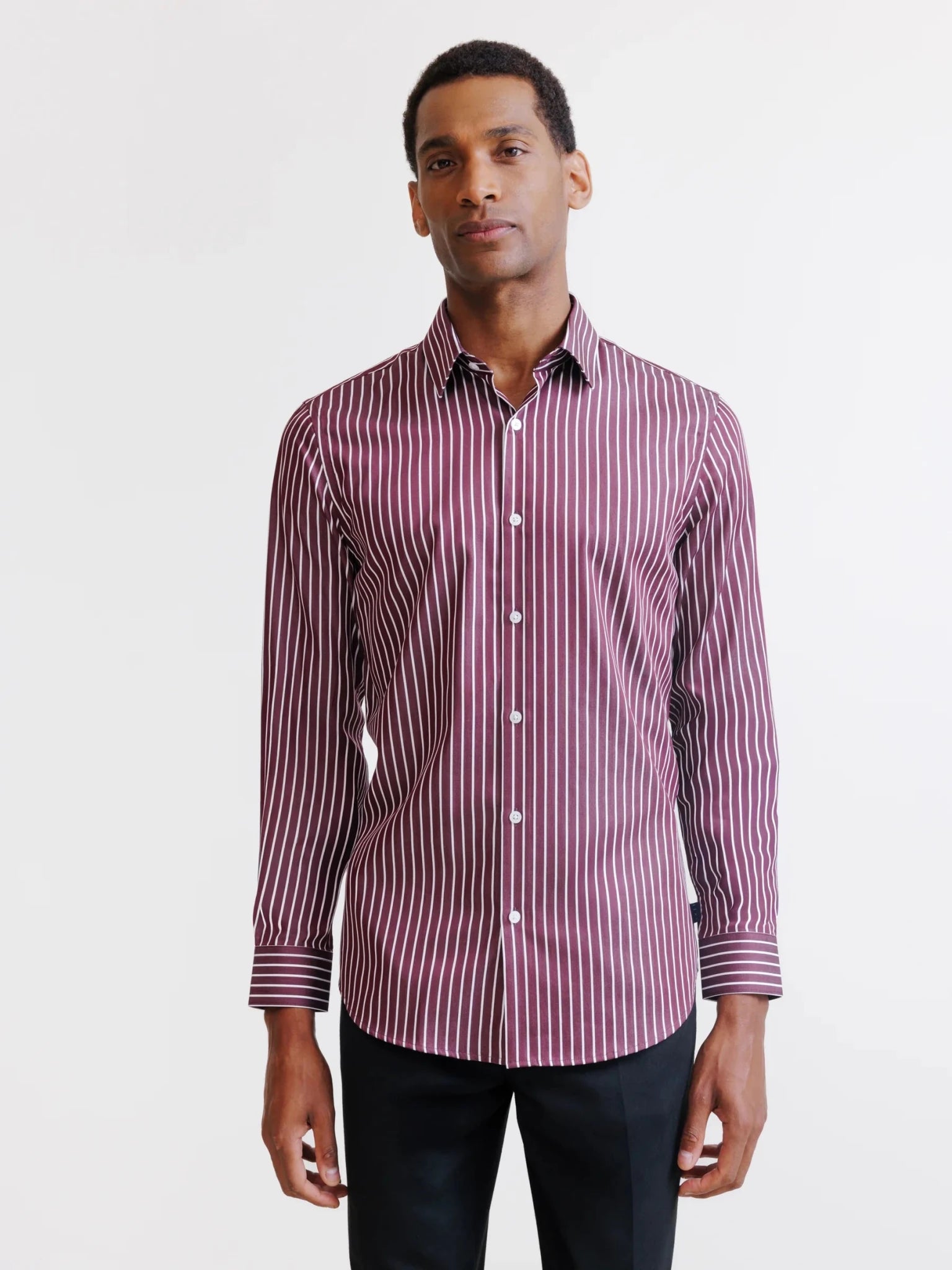 Chemise à rayures bordeaux - IZAC