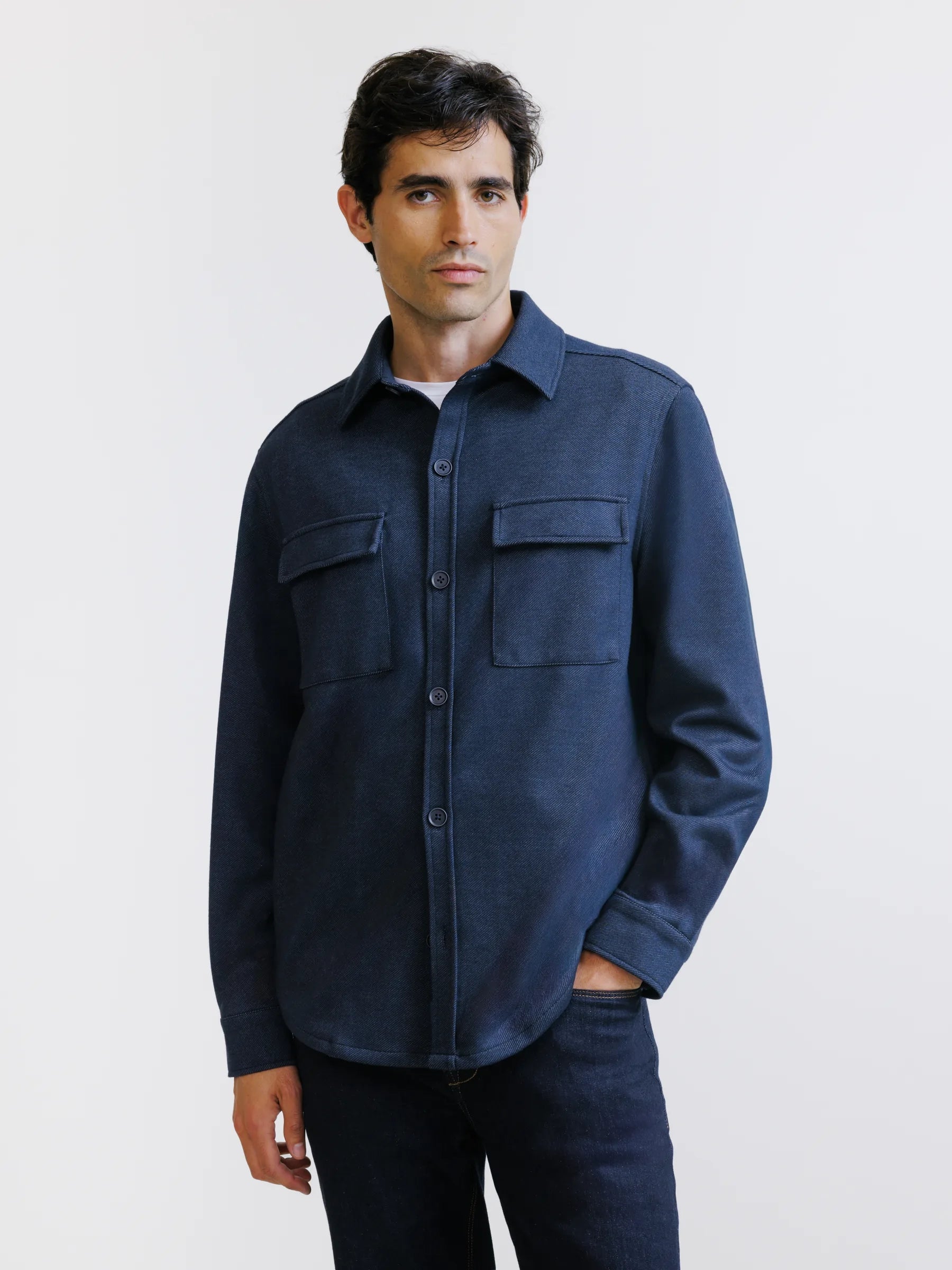 Casual navy overshirt