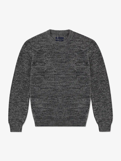 Pull col rond uni jeu de point anthracite