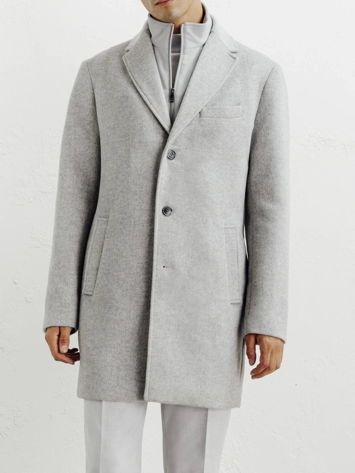 Manteau ville à parmenture amovible gris clair - IZAC