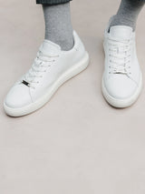 White leather sneakers shoes