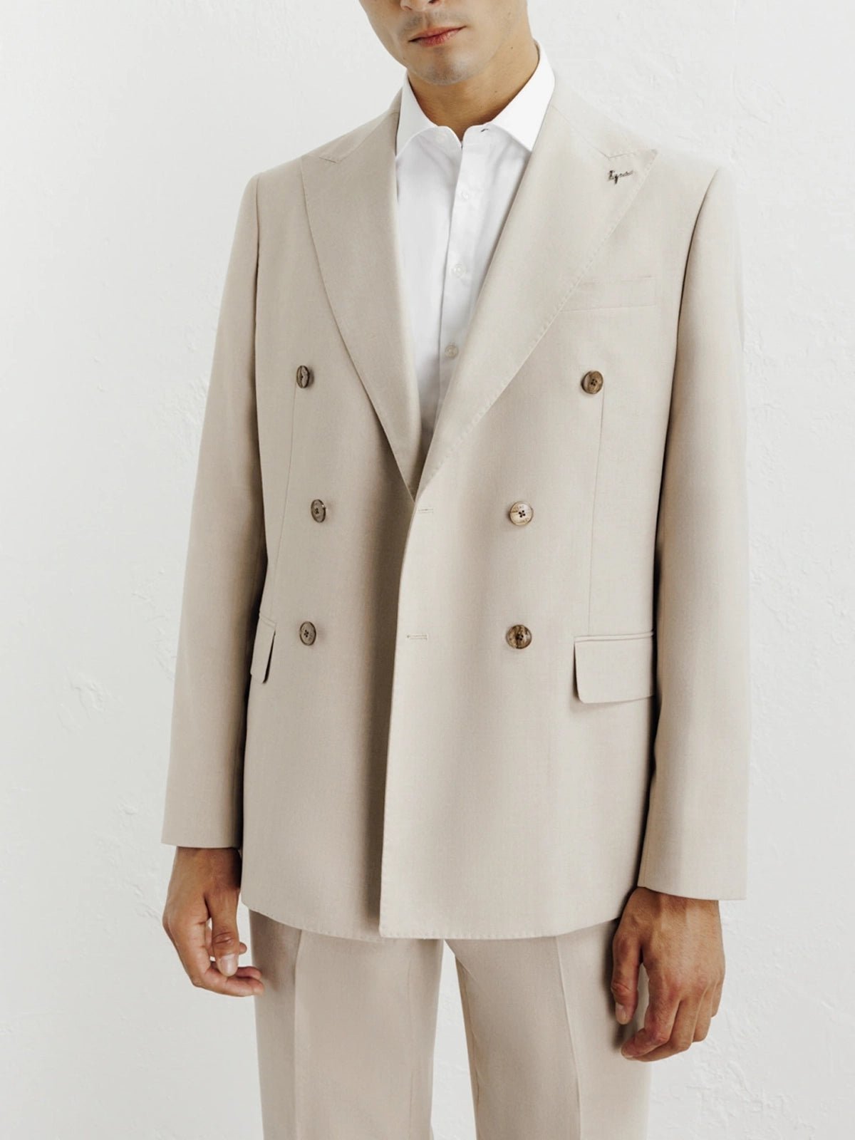 Costume croisé beige - IZAC