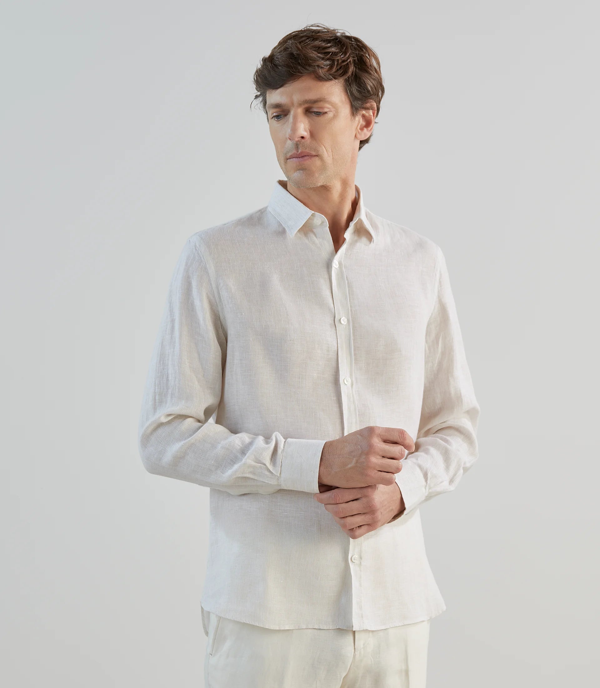 Chemise 100% lin beige - IZAC