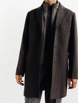 Manteau ville à parmenture amovible marron - IZAC