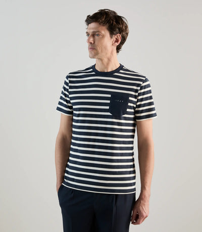 T-shirt à manches courte rayé marine - IZAC
