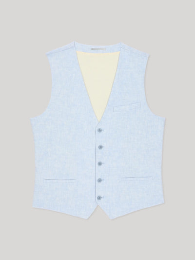 Gilet ville 100% lin bleu ciel - IZAC
