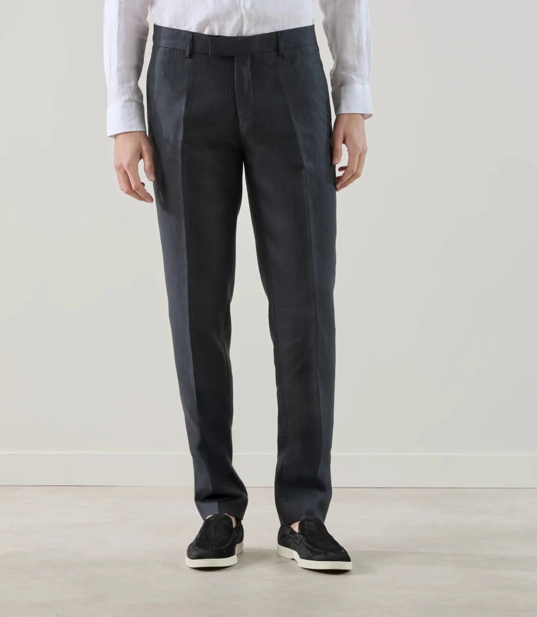 Pantalon ville 100% lin noir - IZAC