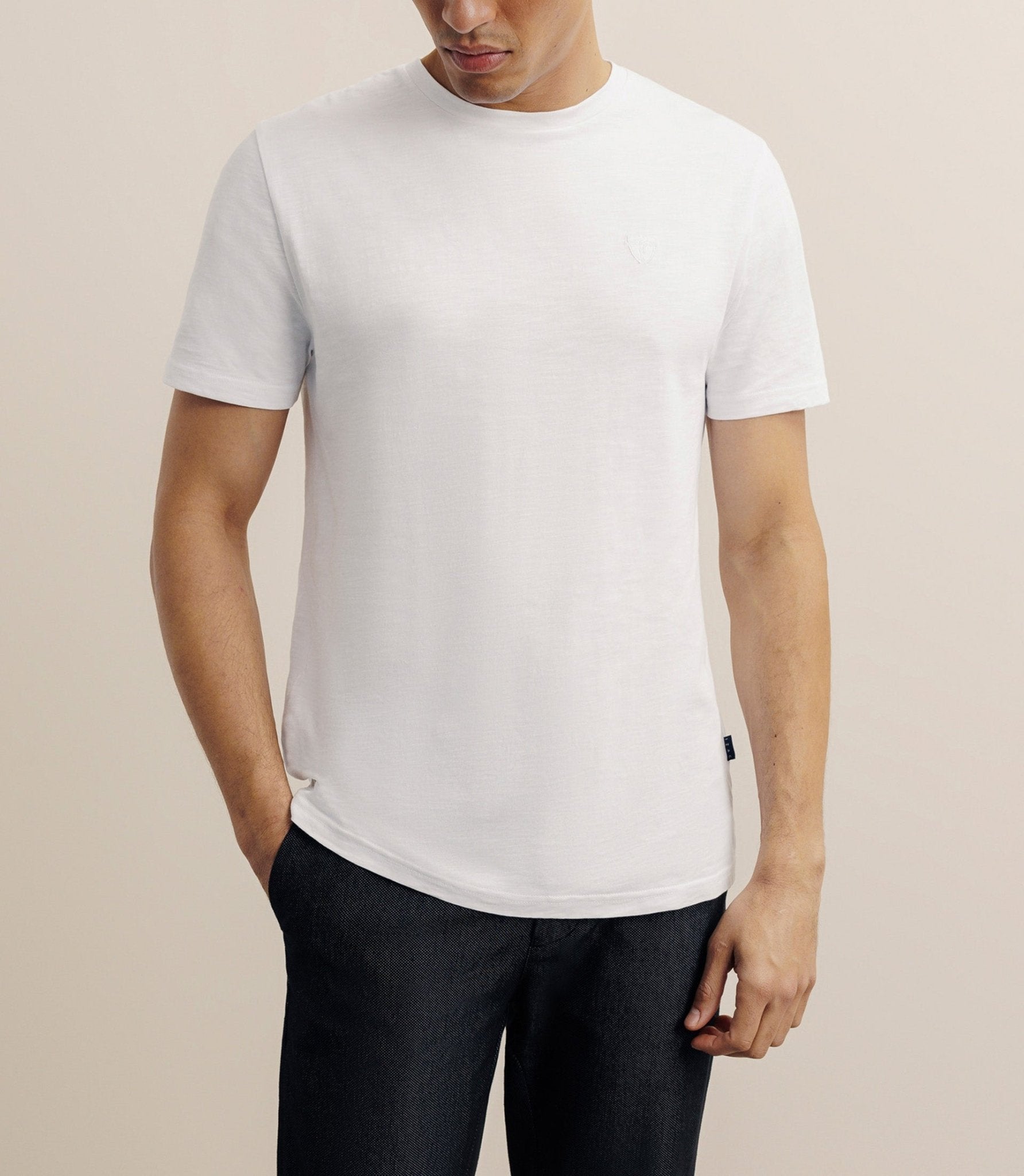 T-shirt col rond blanc - IZAC