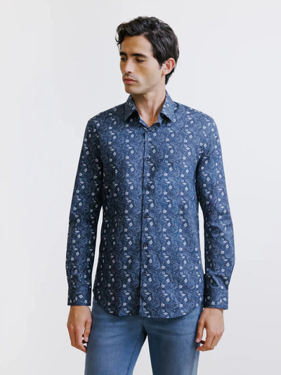 Chemise fantaisie marine - IZAC