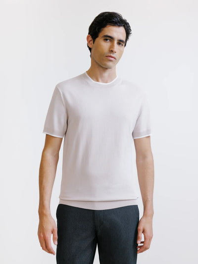 T-shirt en maille beige clair - IZAC