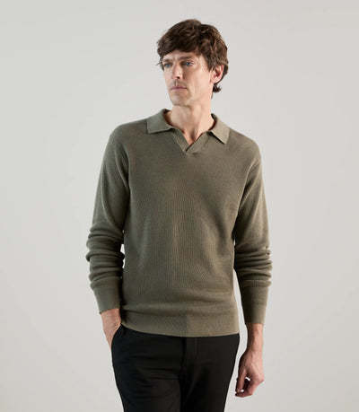 Pull col polo kaki - IZAC