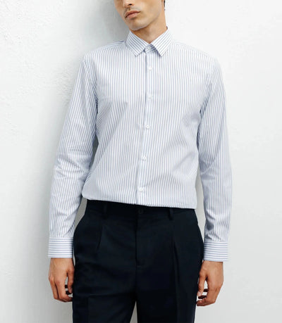 Chemise casual à rayures ciel - IZAC