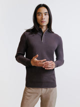 Pull col montant marron