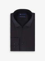 Chemise ville col ouvert noire - IZAC