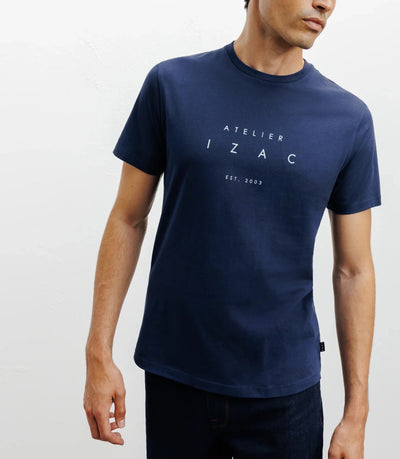 T-shirt print bleu - IZAC