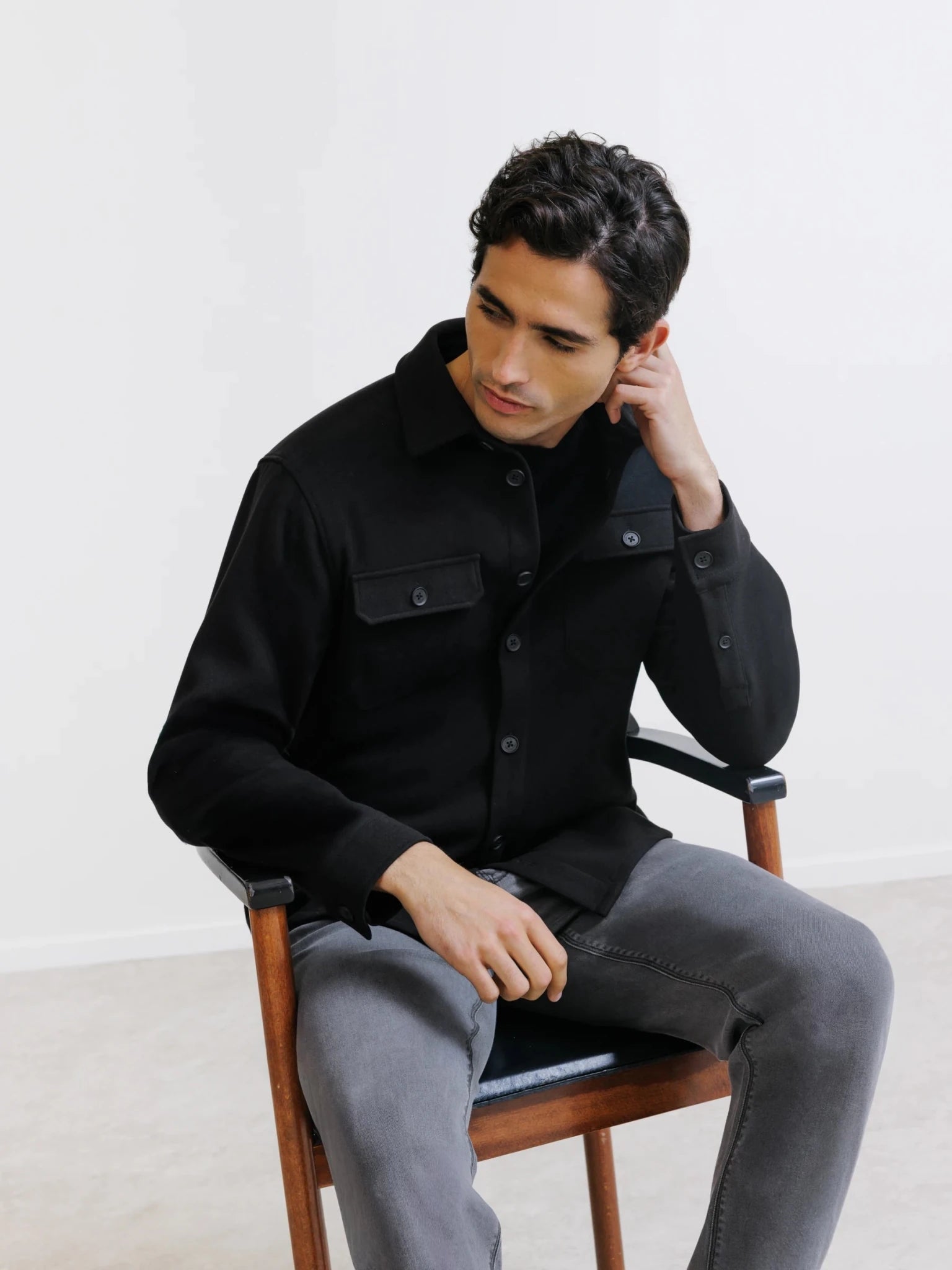 Surchemise casual noire - IZAC