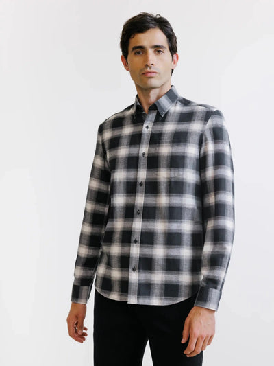 Chemise à carreaux noire - IZAC