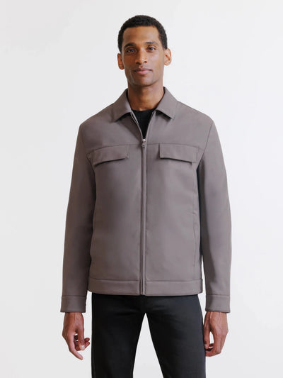 Blouson col chemise taupe - IZAC