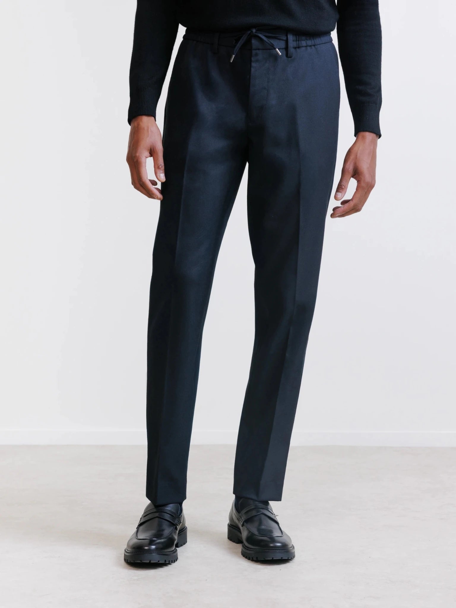 Pantalon ville en flanelle marine - IZAC