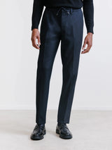 Navy flannel city trousers
