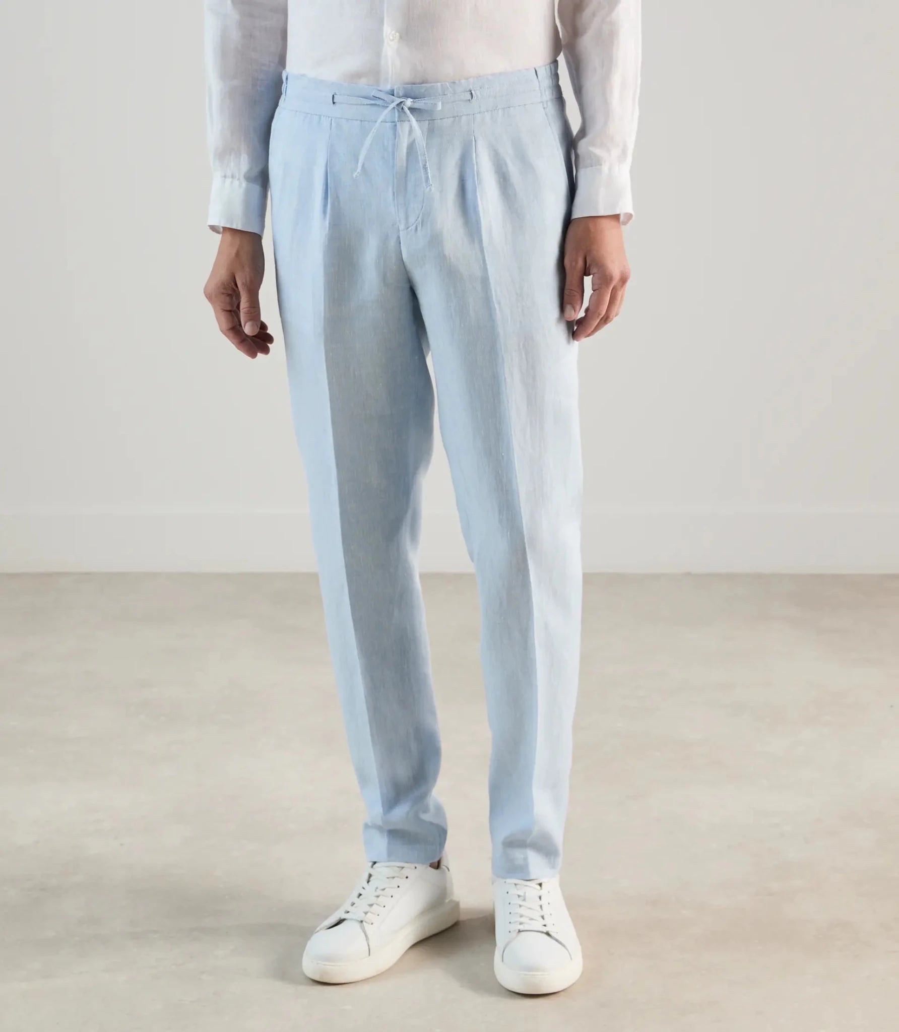 Pantalon ville 100 % lin bleu ciel - IZAC