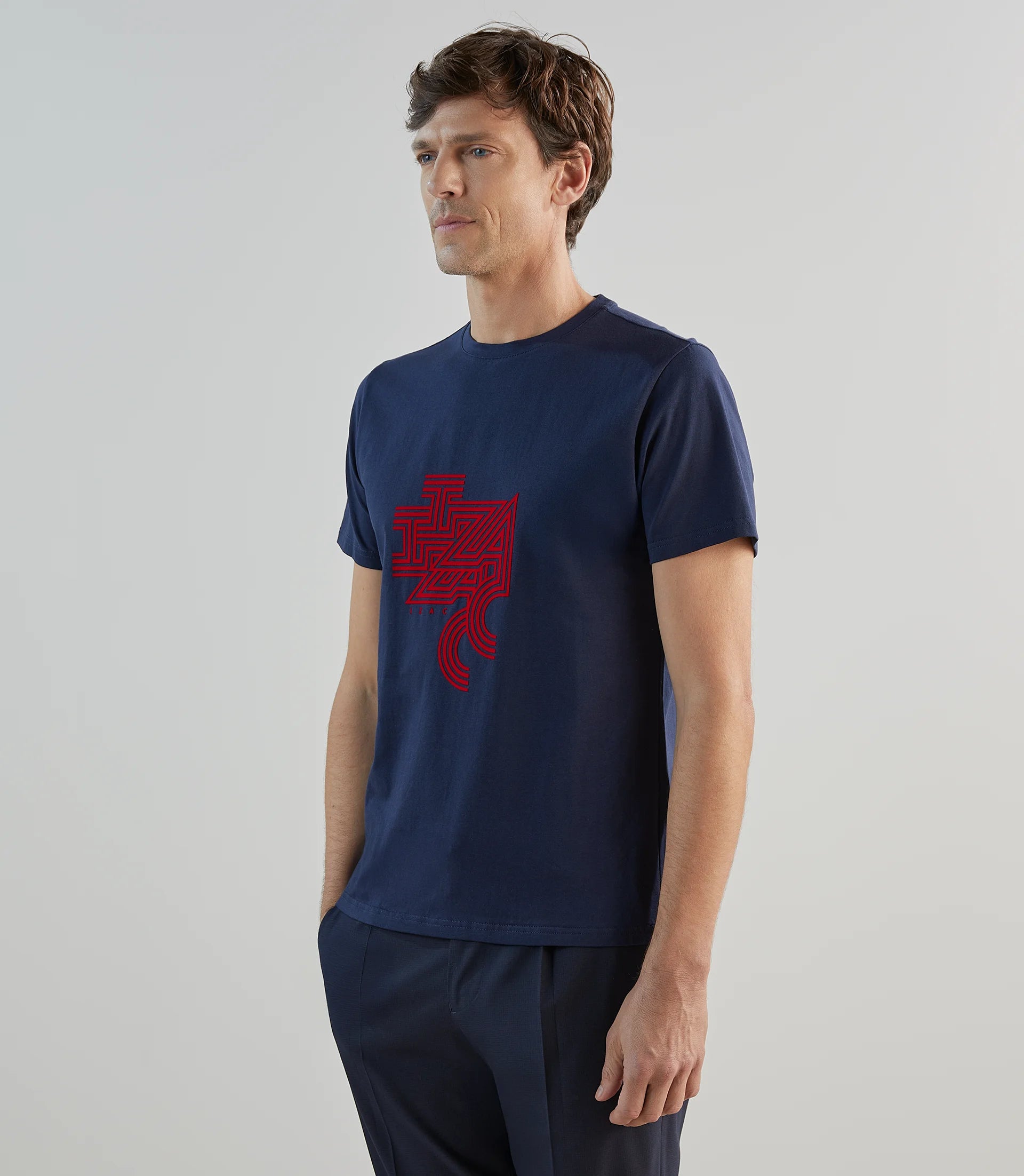 T-shirt à manches courtes avec print marine - IZAC