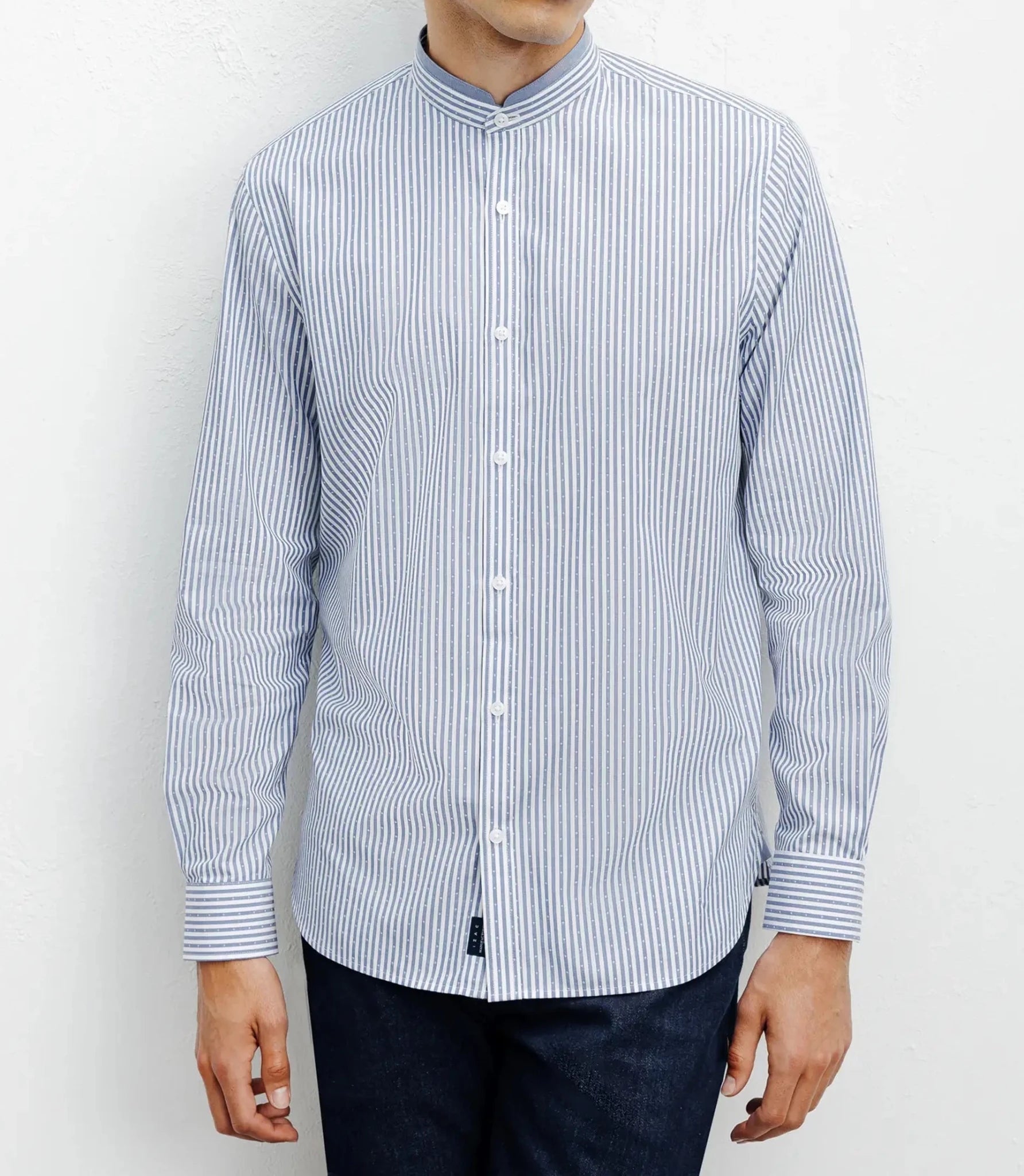 Chemise casual col mao ciel - IZAC