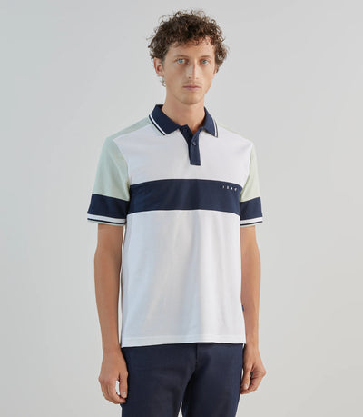 Polo avec bandes contrastées blanches - IZAC