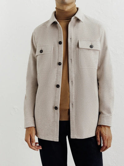 Veste casual col chemise beige - IZAC