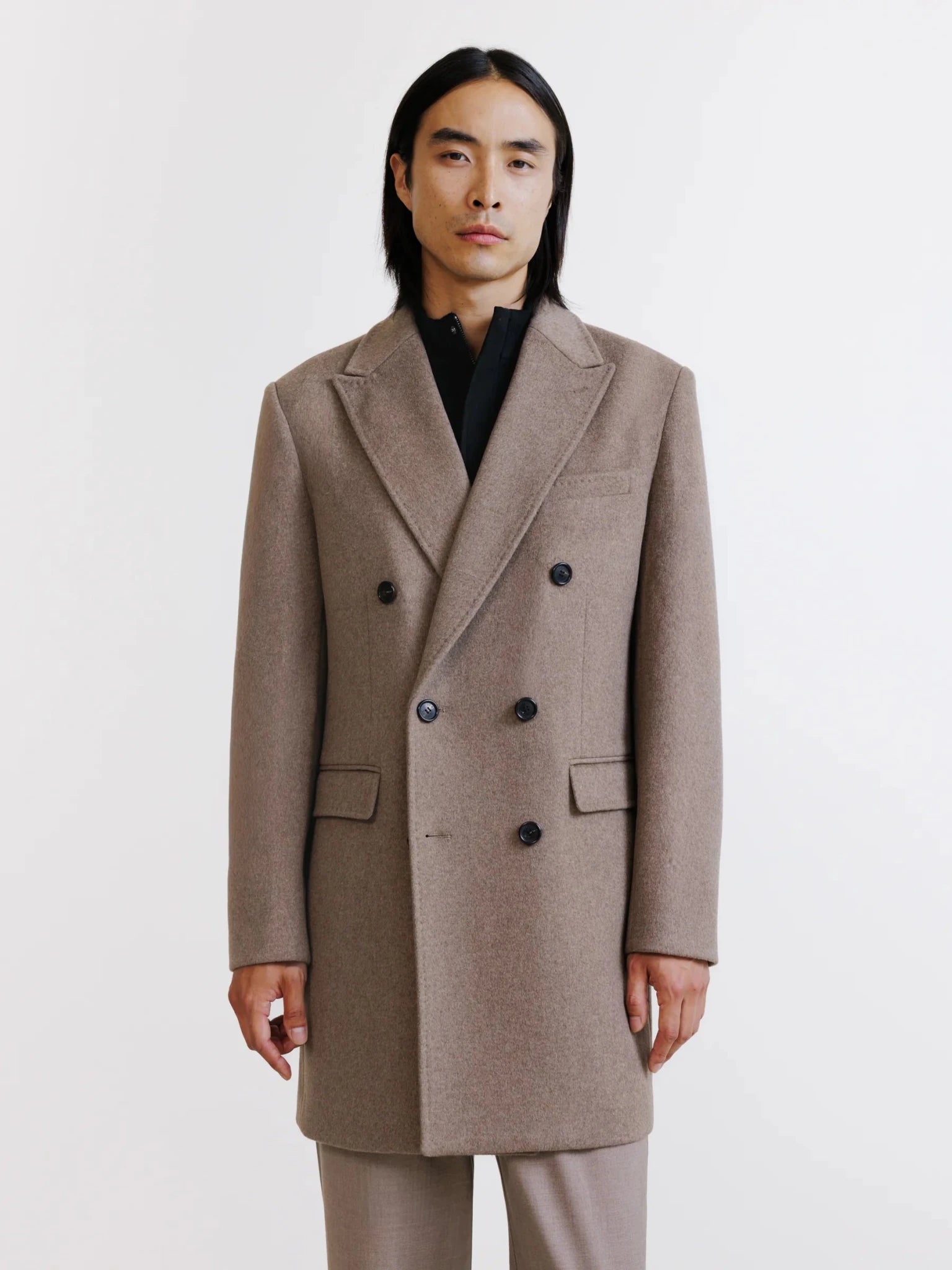 Manteau croisé taupe - IZAC
