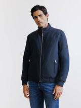 Navy high collar jacket