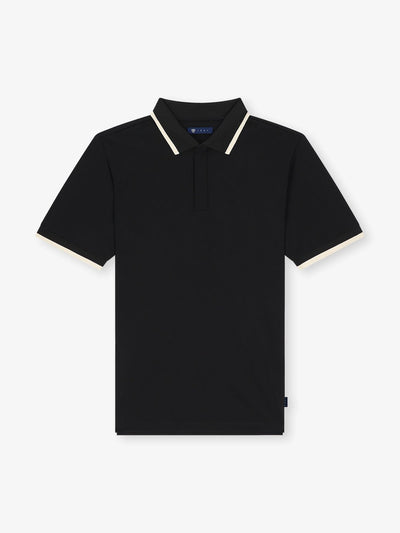 Polo en jersey noir - IZAC
