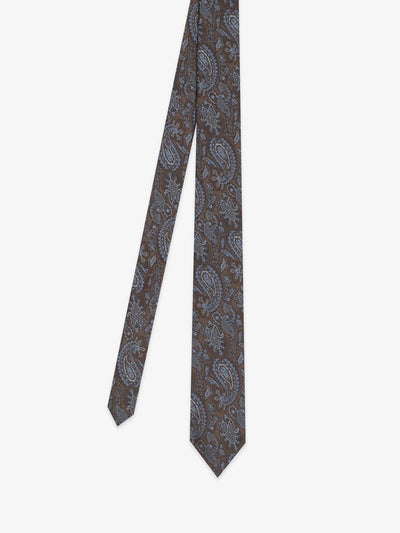 Cravate fantaisie marron - IZAC