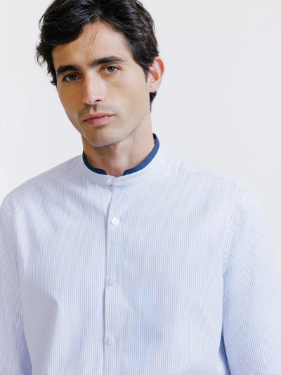 Chemise col mao ciel - IZAC
