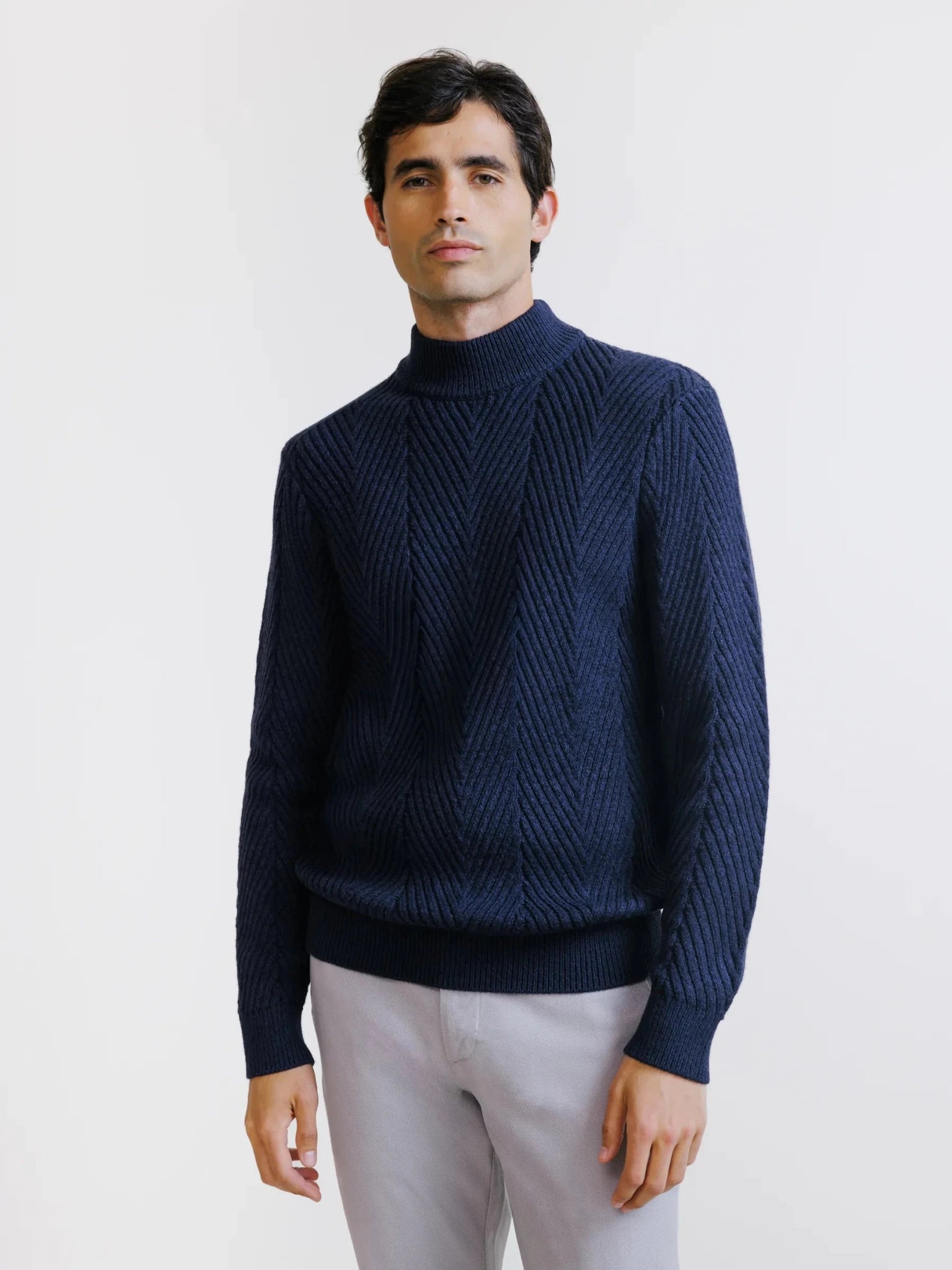 Pull col cheminée marine - IZAC