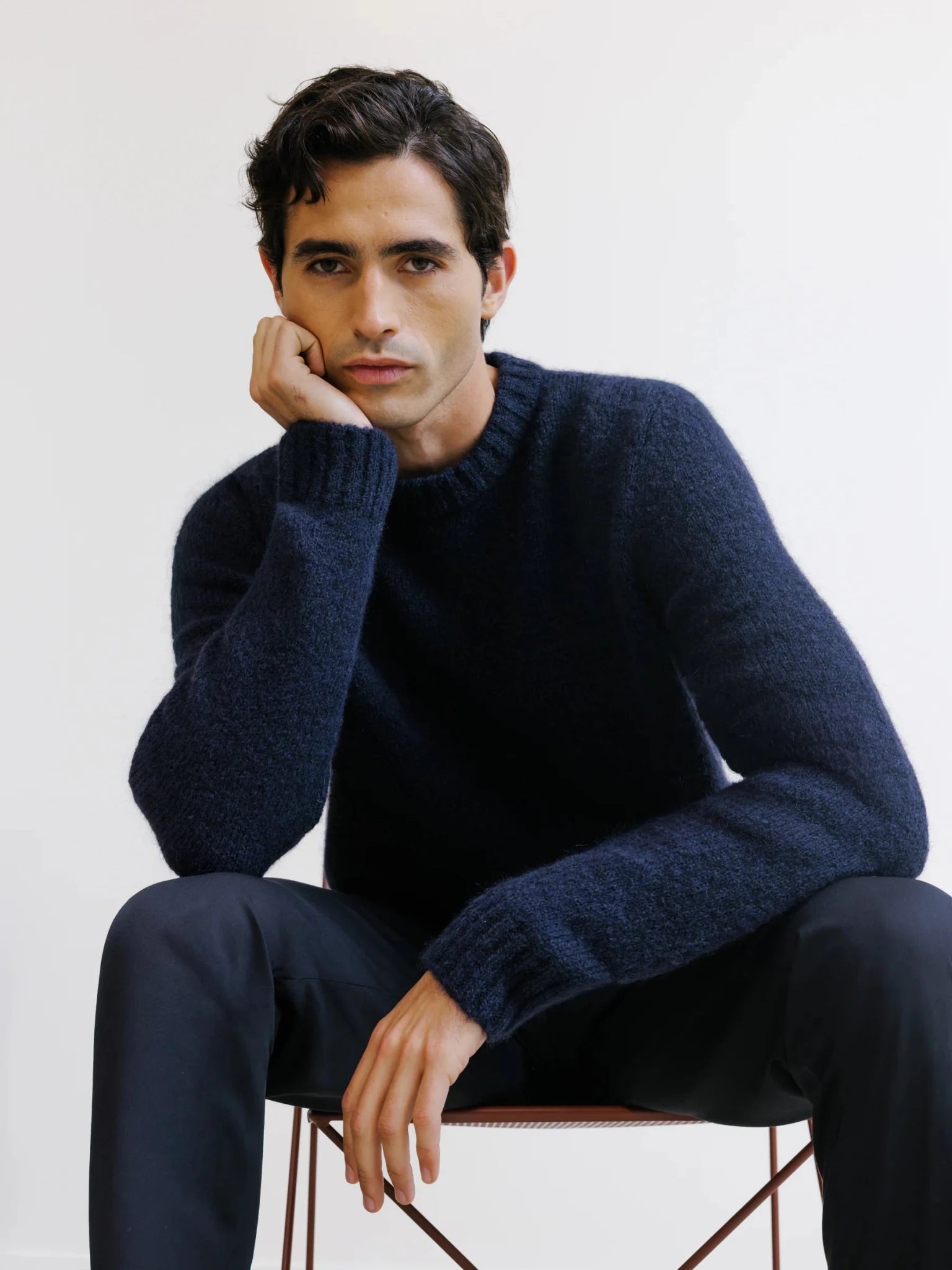 Pull col rond marine - IZAC