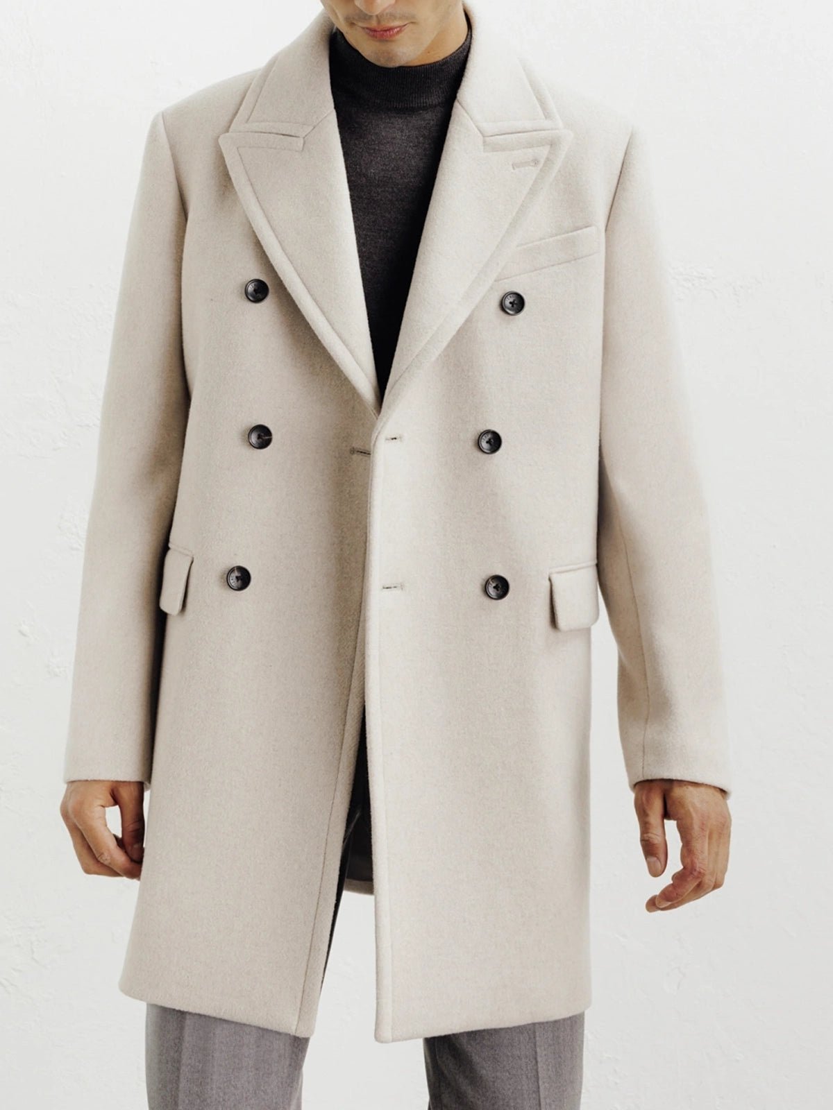 Manteau ville croisé beige - IZAC
