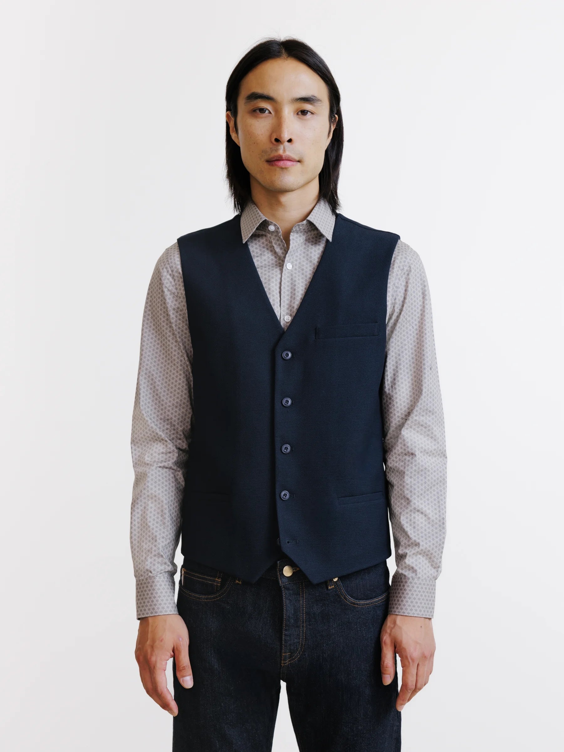 Navy casual vest