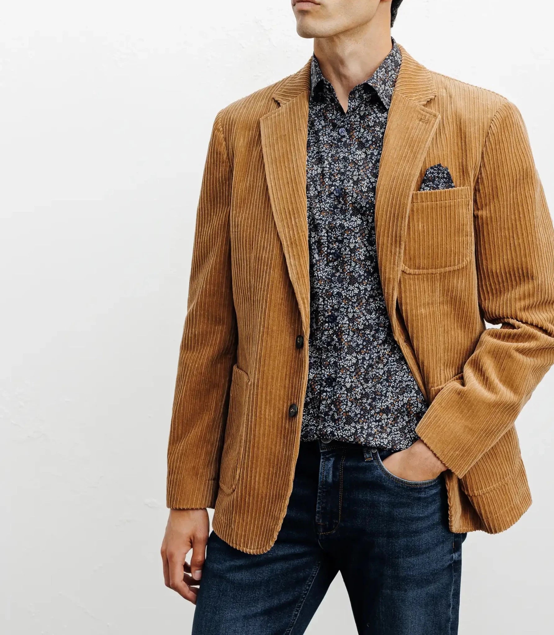 Veste en velours côtelé camel - IZAC