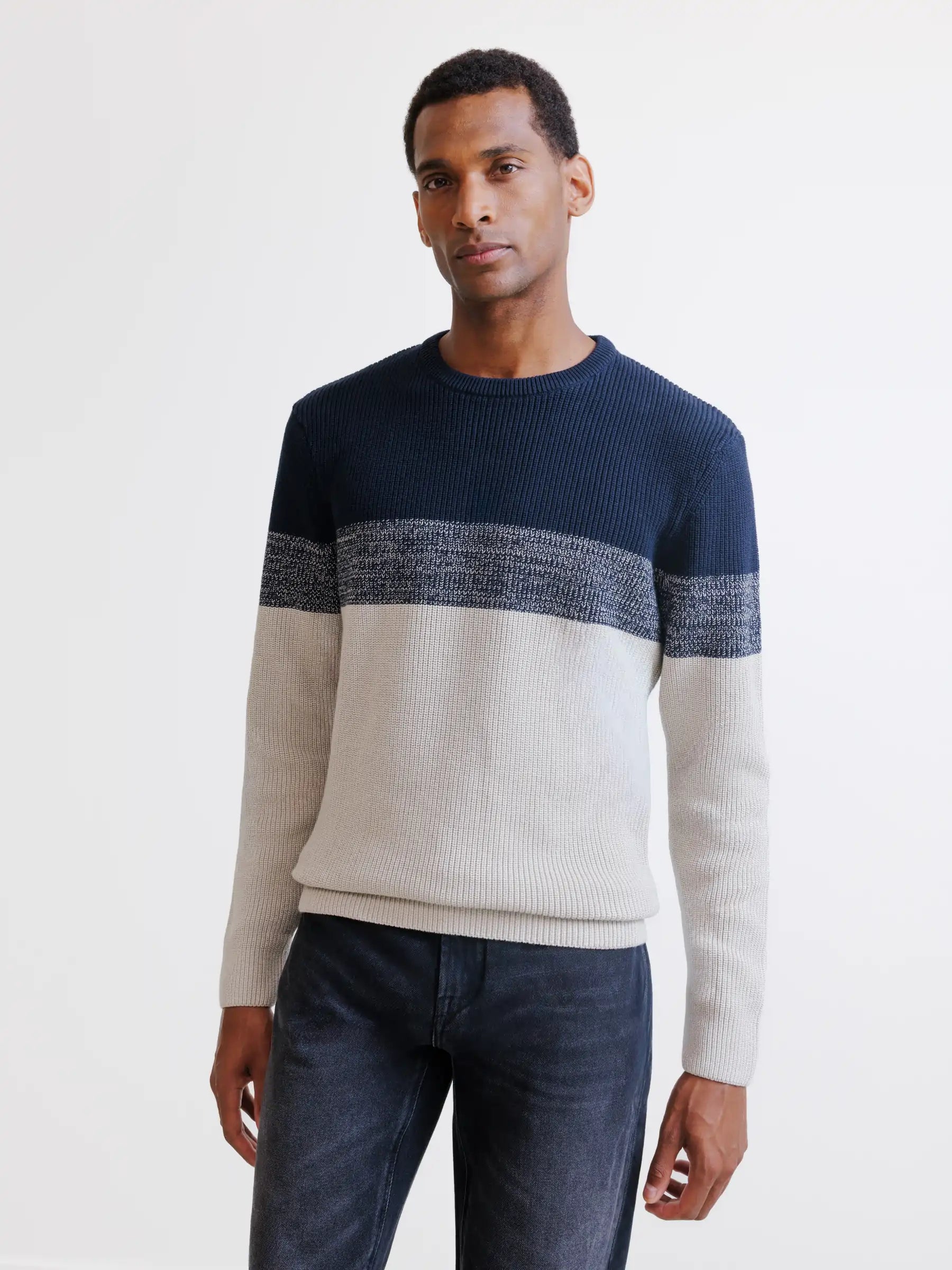 Navy crew neck sweater