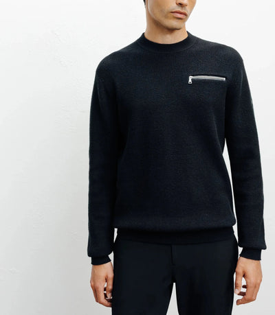 Pull col rond noir - IZAC