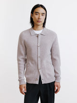 Cardigan col chemise en laine beige