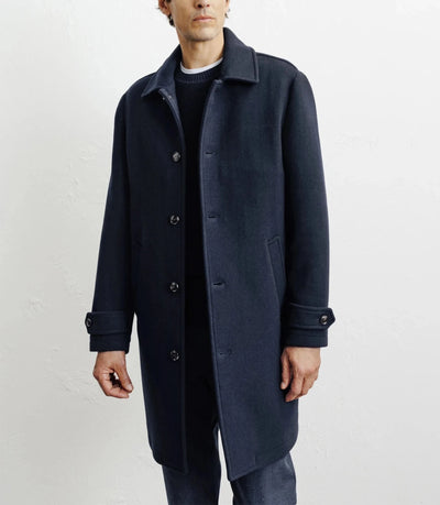 Manteau long droit marine - IZAC