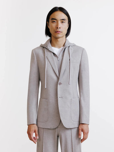 Veste en maille avec parementure taupe - IZAC