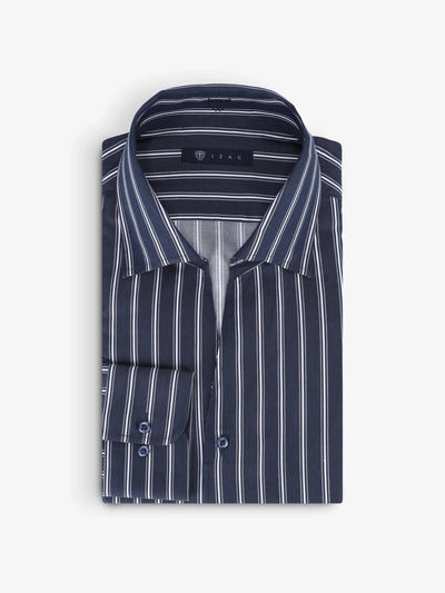 Chemise ville rayée marine - IZAC