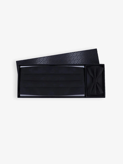 Coffret ceinture smocking et noeud papillon noir - IZAC