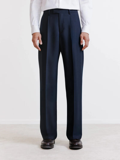 Pantalon taille haute marine - IZAC