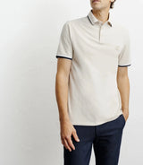 Polo piqué boutonné beige - IZAC