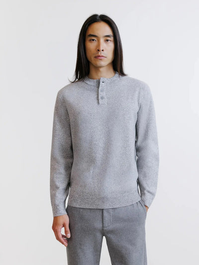Pull col rond gris chiné - IZAC